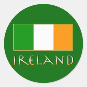 Pegatina Redonda Bandera de Irlanda
