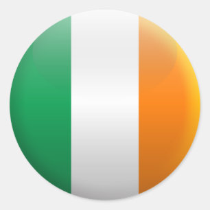 Pegatina Redonda Bandera de Irlanda