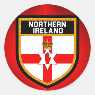 Pegatina Redonda Bandera de Irlanda del Norte