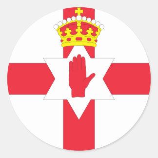 Pegatina Redonda Bandera de Irlanda del Norte