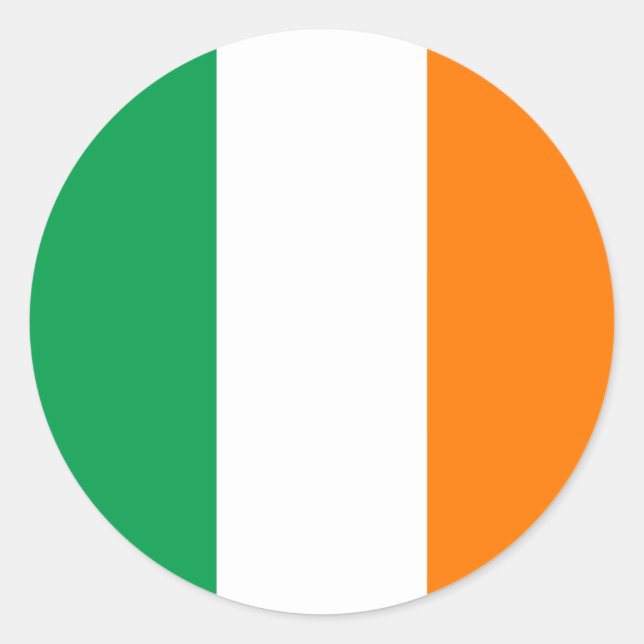 Pegatina Redonda Bandera de Irlanda (irlandesa) (Anverso)