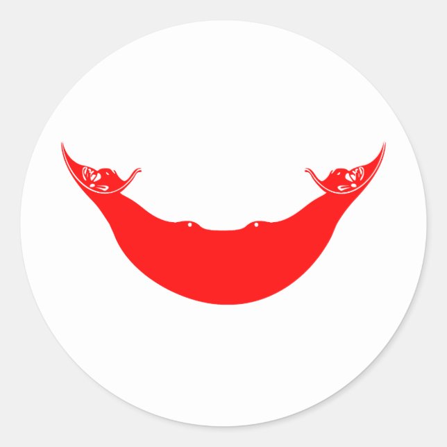 Pegatina Redonda Bandera de Isla de Pascua (Anverso)