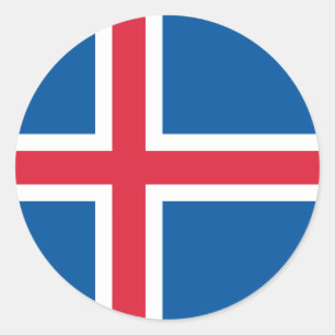 Pegatina Redonda Bandera de Islandia