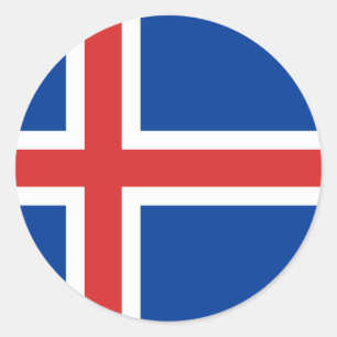 Pegatina Redonda Bandera de Islandia