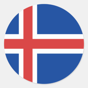 Pegatina Redonda Bandera de Islandia