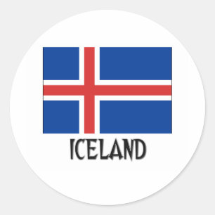 Pegatina Redonda Bandera de Islandia