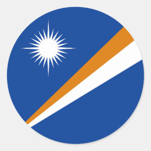 Pegatina Redonda Bandera de Islas Marshall