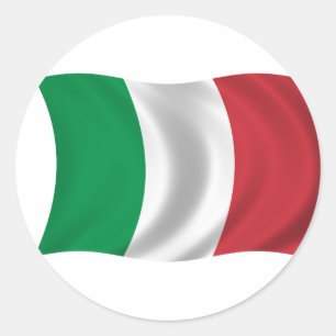 Pegatina Redonda Bandera de Italia