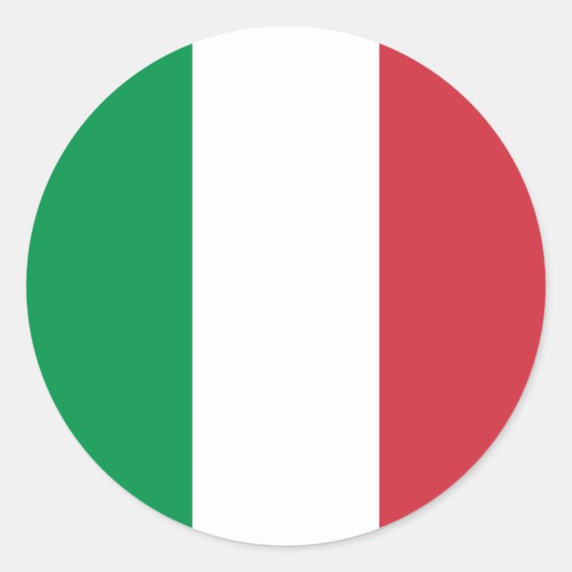 Pegatina Redonda Bandera de Italia (Anverso)