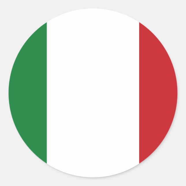 Pegatina Redonda Bandera de Italia (Anverso)