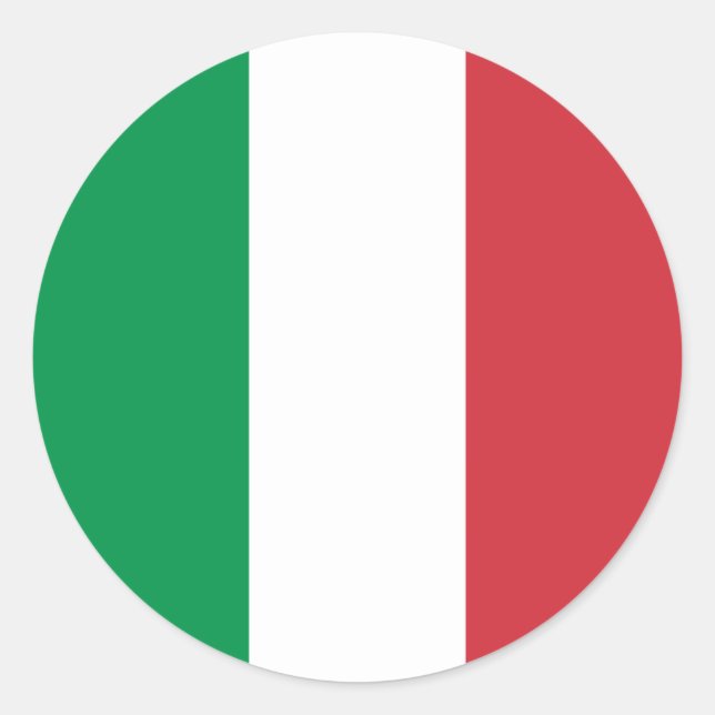 Pegatina Redonda Bandera de Italia (Anverso)