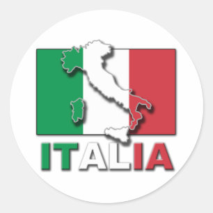 Pegatina Redonda Bandera de Italia