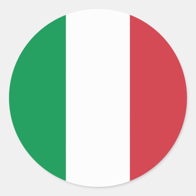 Pegatina Redonda Bandera de Italia (Anverso)