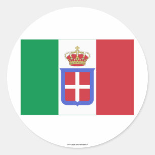 Pegatina Redonda Bandera de Italia (1861-1946)