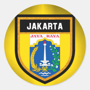Pegatina Redonda Bandera de Jakarta