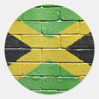 Pegatina Redonda Bandera de Jamaica