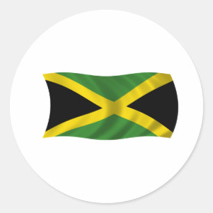 Pegatina Redonda Bandera de Jamaica