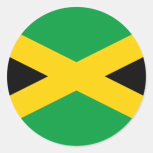 Pegatina Redonda Bandera de Jamaica - bandera jamaicana