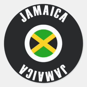 Pegatina Redonda Bandera de Jamaica simple