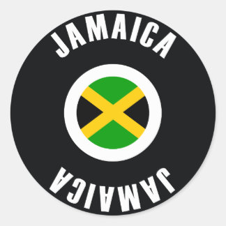 Pegatina Redonda Bandera de Jamaica simple