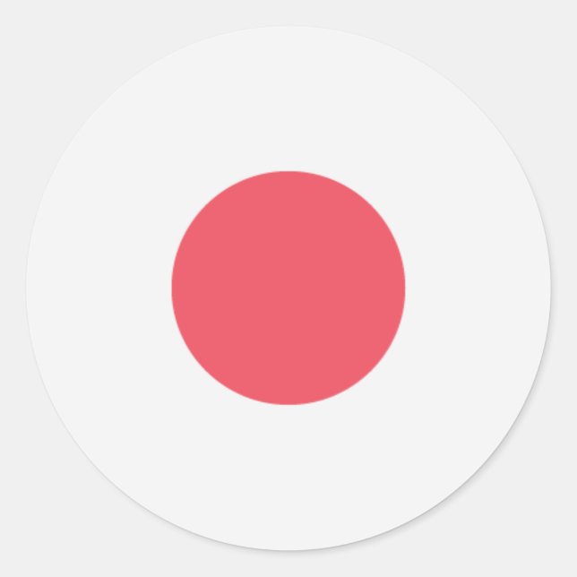 Pegatina Redonda Bandera de Japón (Anverso)