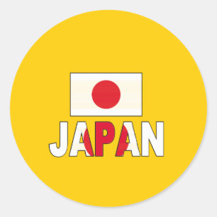 Pegatina Redonda Bandera de Japón
