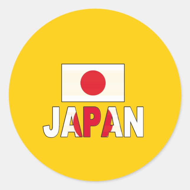 Pegatina Redonda Bandera de Japón (Anverso)