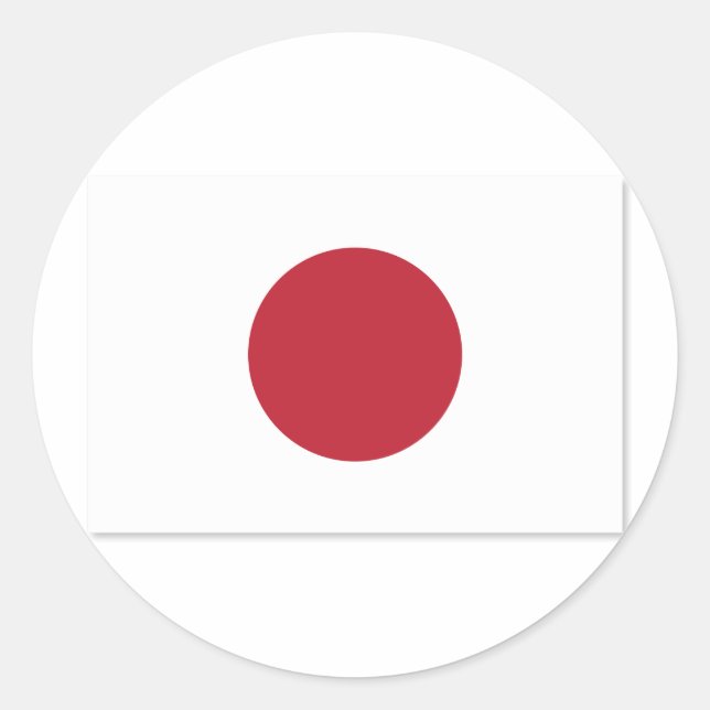 Pegatina Redonda Bandera_de_Japón (Anverso)