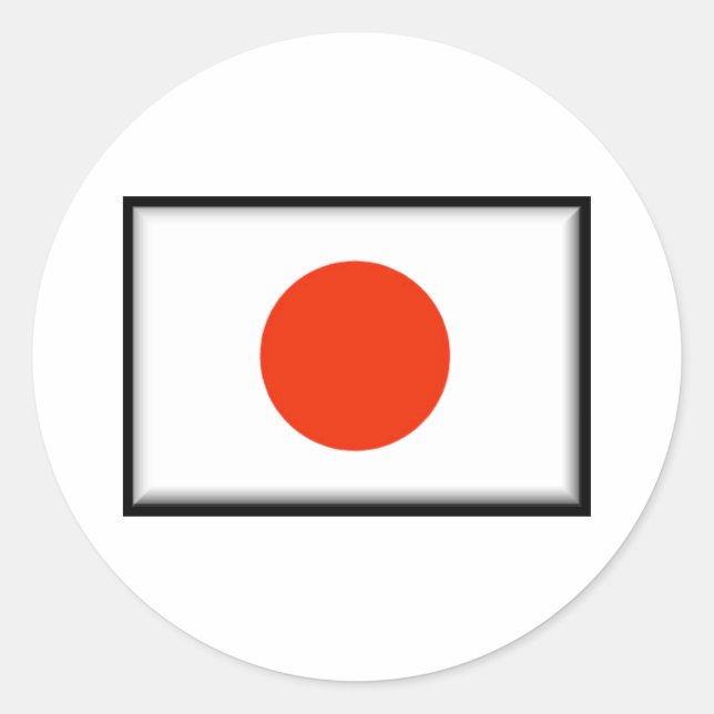 Pegatina Redonda Bandera de Japón (Anverso)