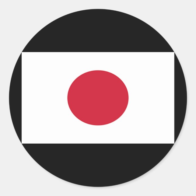 Pegatina Redonda Bandera de Japón (Anverso)