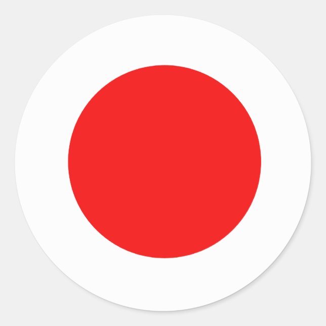 Pegatina Redonda Bandera de Japón (Anverso)