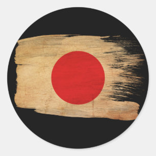 Pegatina Redonda Bandera de Japón