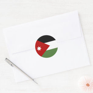 Pegatina Redonda Bandera de Jordania