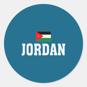 Pegatina Redonda Bandera de Jordania Patriótica Raíces del País