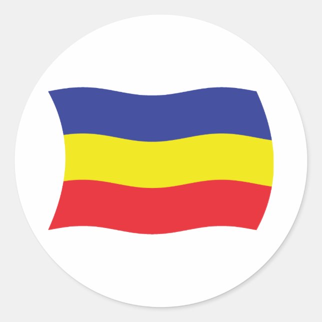 Pegatina Redonda Bandera de Kampuchea Krom Sticker Khmer (Anverso)