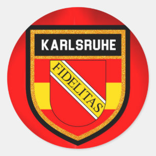 Pegatina Redonda Bandera de Karlsruhe