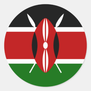 Pegatina Redonda Bandera de Kenia