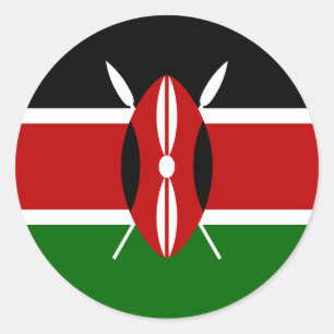 Pegatina Redonda Bandera de Kenia