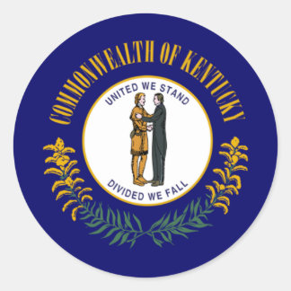 Pegatina Redonda Bandera de Kentuckian, Bandera de Kentucky