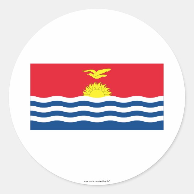 Pegatina Redonda Bandera de Kiribati (Anverso)