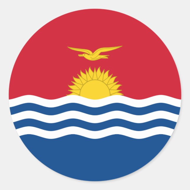 Pegatina Redonda Bandera de Kiribati, Bandera de Kiribati (Anverso)