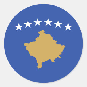 Pegatina Redonda Bandera de kosovo