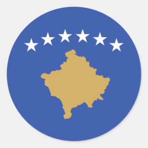 Pegatina Redonda Bandera de Kosovo