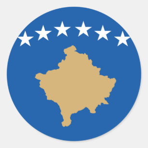 Pegatina Redonda Bandera de Kosovo