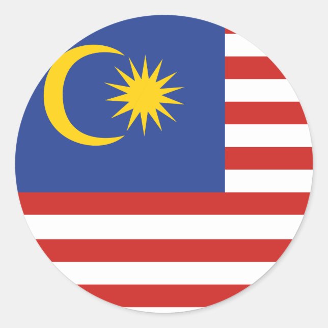 Pegatina Redonda bandera de kuala lumpur (Anverso)
