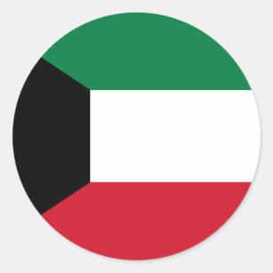 Pegatina Redonda Bandera de Kuwait