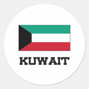 Pegatina Redonda Bandera de Kuwait