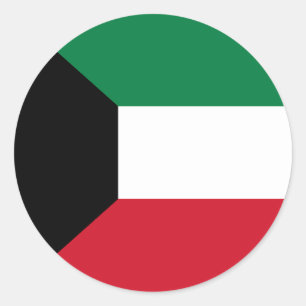 Pegatina Redonda Bandera de Kuwait