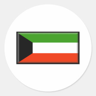 Pegatina Redonda Bandera de Kuwait