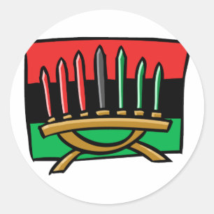 Pegatina Redonda Bandera de Kwanzaa